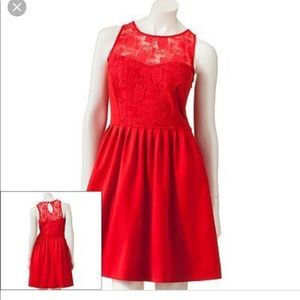 Red lace dress